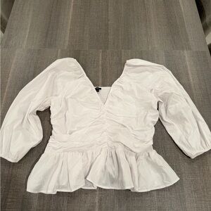 Express White Ruched Blouse